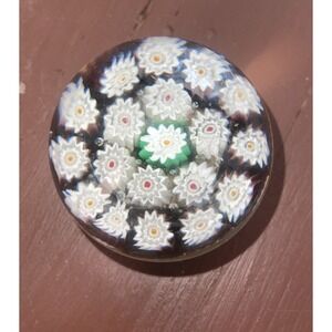 Vintage Round‎ Millefiori Murano Glass Paperweight